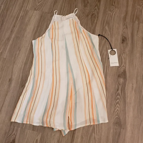 Privacy Please Lucca Romper in Multi Stripe - Picture 4 of 9
